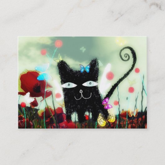 Carte De Visite conversation de wild smart cat kitty gatito (Devant)