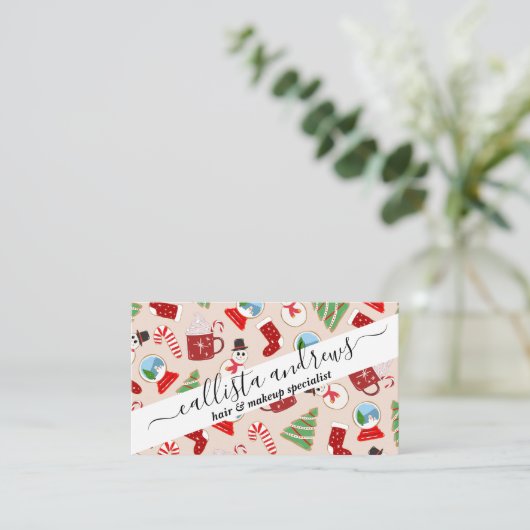 Carte De Visite Cookie Illustration Pattern (Debout devant)