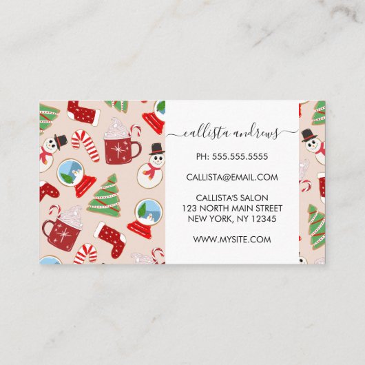 Carte De Visite Cookie Illustration Pattern (Dos)