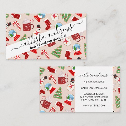 Carte De Visite Cookie Illustration Pattern (Devant / Derrière)