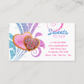 Carte De Visite Cookies Cupcake Bakery Cute Swirl parties scintill (Dos)