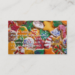 Carte De Visite Cookies de Noël Je Cuisine de vacances colorée