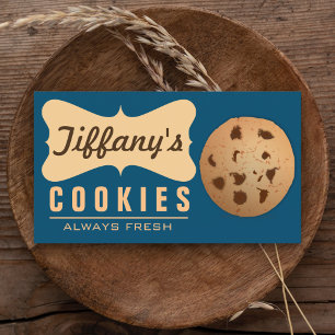 Carte De Visite Cookies Gourmet Faits Maison Cuits au Four Rétro V