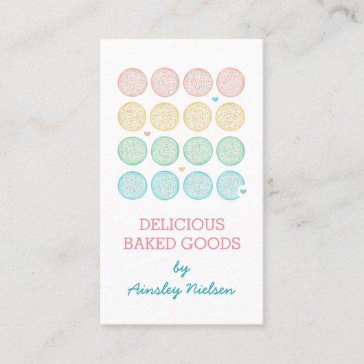 Carte De Visite Cookies Pastel Frosted | Boulangerie (Devant)