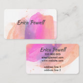 Carte De Visite cool abstrait aquarelle moderne art sur blanc (Devant / Derrière)