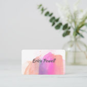 Carte De Visite cool abstrait aquarelle moderne art sur blanc (Debout devant)