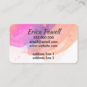 Carte De Visite cool abstrait aquarelle moderne art sur blanc (Dos)