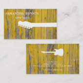 Carte De Visite Cool Arrière - plan en bois Guitare moderne profes (Devant / Derrière)