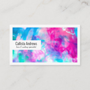 Carte De Visite Cool Artsy Girly Purple Rose Blue Tie Dye Motif