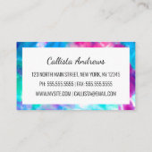 Carte De Visite Cool Artsy Girly Purple Rose Blue Tie Dye Motif (Dos)