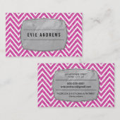 Carte De Visite COOL audacieux chevron motif argent feuille partie (Devant / Derrière)