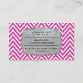 Carte De Visite COOL audacieux chevron motif argent feuille partie (Dos)