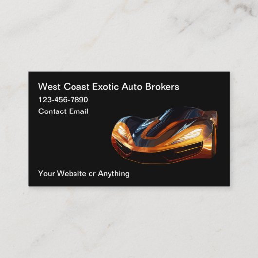 Carte De Visite Cool Auto Broker Business Cards (Devant)