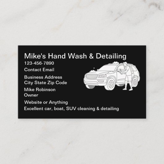 Carte De Visite Cool Automotive Detailing Car Cleaning (Devant)