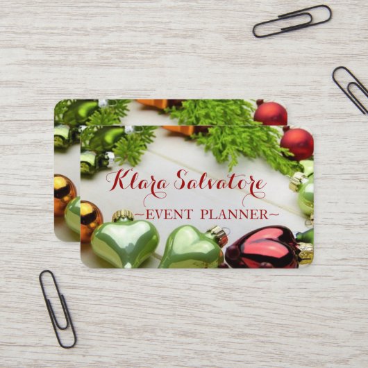 Carte De Visite Cool Awesome Noël Ornements Wreath (Devant/Arrière en situation)