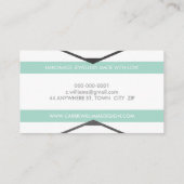 Carte De Visite COOL AZTEC BOHO LOGO rayé simple menthe gris (Dos)