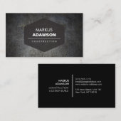 Carte De Visite Cool Black Grunge Metal avec nom Logo (Devant / Derrière)