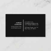 Carte De Visite Cool Black Grunge Metal avec nom Logo (Dos)