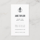 Carte De Visite Cool Black & Silver Guitar Instructeur Vertical (Dos)