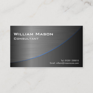 Carte De Visite Cool Black Stainless Steel Curved, Business Card