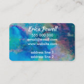 Carte De Visite cool bleu abstrait aquarelle moderne (Dos)