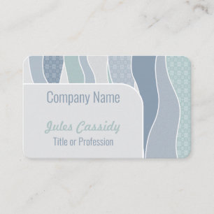 Carte De Visite Cool Bleu Vert Bleu Bleu Grandes courbes Abstraite