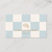 Carte De Visite Cool Blue Bakery Croissant QR Photo  (Devant)