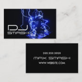 Carte de visite Cool Blue DJ Musique (Devant / Derrière)