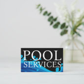 Carte De Visite Cool Blue Pool Service Professionnel (Debout devant)