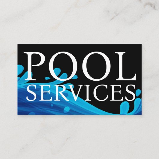 Carte De Visite Cool Blue Pool Service Professionnel (Devant)