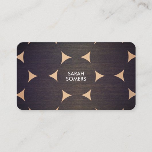 Carte De Visite Cool, bois moderne et Motif du cercle de cuivre (Devant)