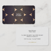 Carte De Visite Cool, bois moderne et Motif du cercle de cuivre (Devant / Derrière)