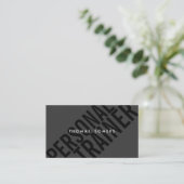 Carte De Visite Cool Bold BLack Typographie Personal Trainer (Debout devant)
