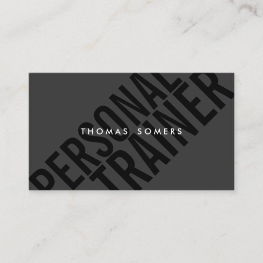 Carte De Visite Cool Bold BLack Typographie Personal Trainer (Devant)