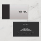 Carte De Visite Cool Bold Moderne Noir et blanc cassé (Devant / Derrière)