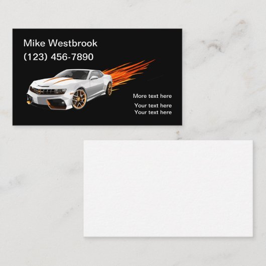 Carte De Visite Cool Car Automobile (Devant / Derrière)