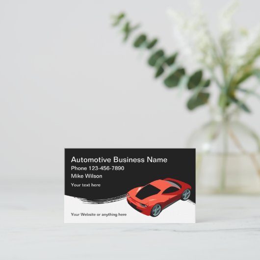 Carte De Visite Cool Car Care Automotive Thème (Debout devant)