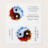 Carte De Visite Cool caricature tatouage symbole eau-feu Yin Yang (Extérieur déplié)