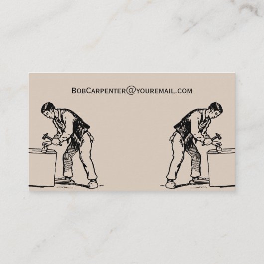 Carte De Visite Cool Carpenter Handyman Imprimer (Dos)