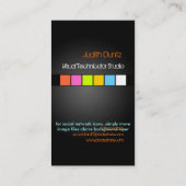 Carte De Visite Cool / carré fluorescent élégant (Dos)