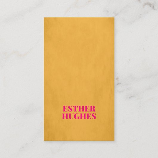 Carte De Visite Cool Chic Texture jaune rose Consultant (Devant)