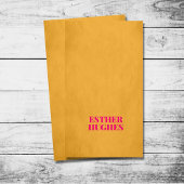 Carte De Visite Cool Chic Texture jaune rose Consultant