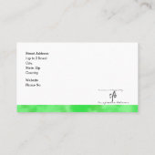 Carte De Visite Cool Clover Patch Logo Std. Personnalisé (Dos)