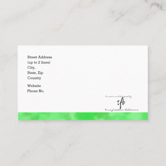 Carte De Visite Cool Clover Patch Logo Std. Personnalisé (Dos)