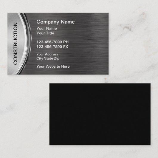 Carte De Visite Cool Construction Services à domicile (Devant / Derrière)