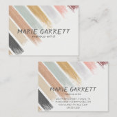 Carte De Visite Cool d'aquarelle moderne et neutre (Devant / Derrière)