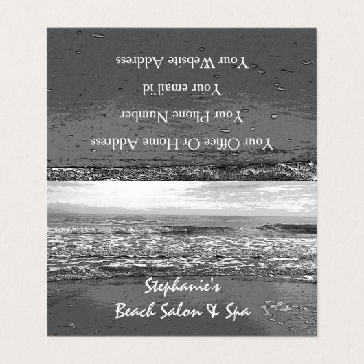 Carte De Visite Cool d'art tropical noir blanc (Extérieur déplié)