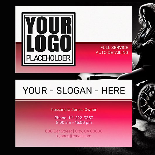 Carte De Visite Cool de couleur gris rose Modèle de logo