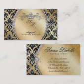 Carte De Visite Cool de couronne de damassé de maquilleur de (Devant / Derrière)