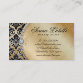 Carte De Visite Cool de couronne de damassé de maquilleur de (Dos)